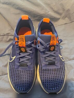 Nike Men Purple Sneakers with Orange Accents